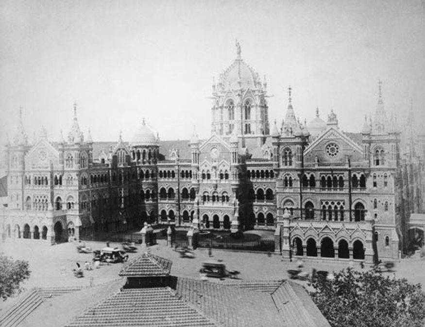 A view of Victoria Station, Mumbai (Bombay). Built-in 1888 to a design by Frederick William Stevens, it is now known as the Chhatrapati Shivaji Terminus. (Image: Getty Images)