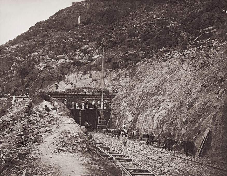 A railway Tunnel under construction at Raja Hodi, India, 1883. (Image: Getty Images)