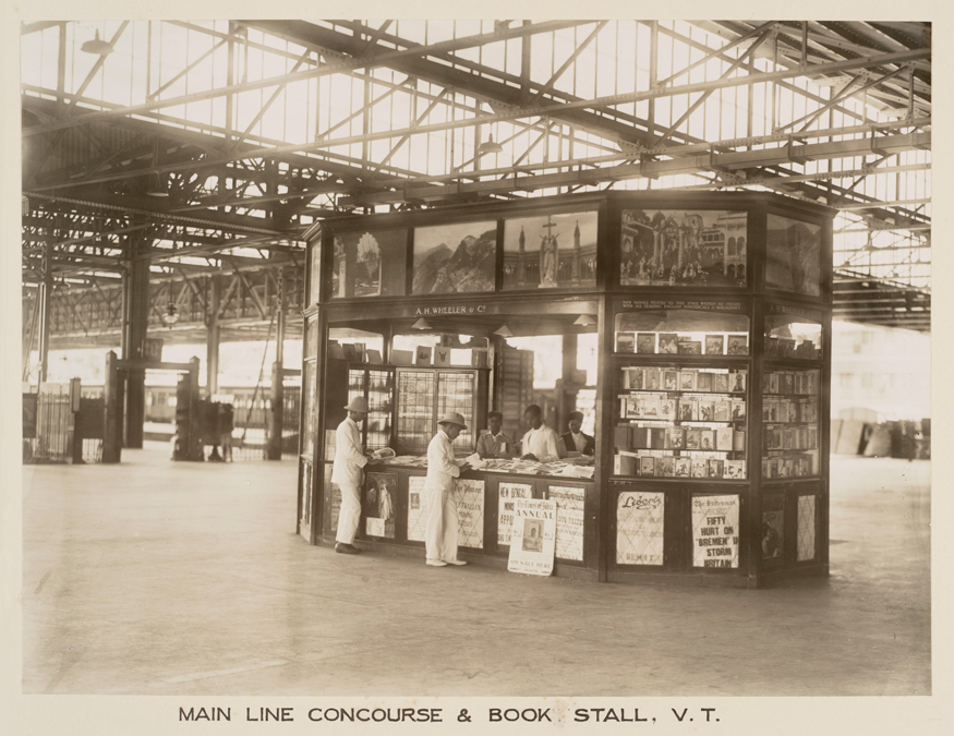 Bookstall inside the new main line station building at Victoria Terminus, Bombay, (now Mumbai). (Image: Getty Images)