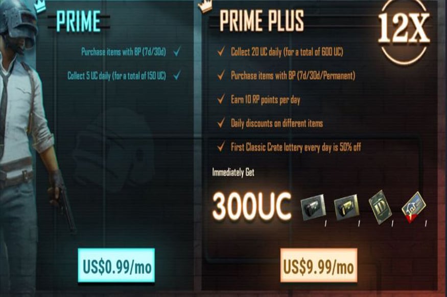  PUBG Mobile Prime Prime Plus Subscriptions Go Live 