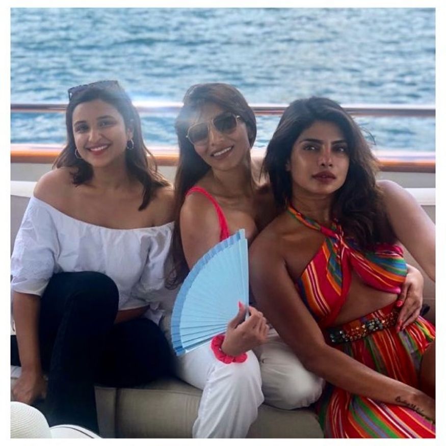  Parineeti and Priyanka with a friend holidaying in Miami. (Image: Instagram)
