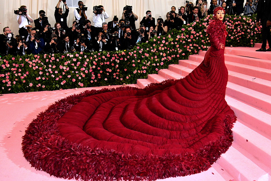 cardi b red gown