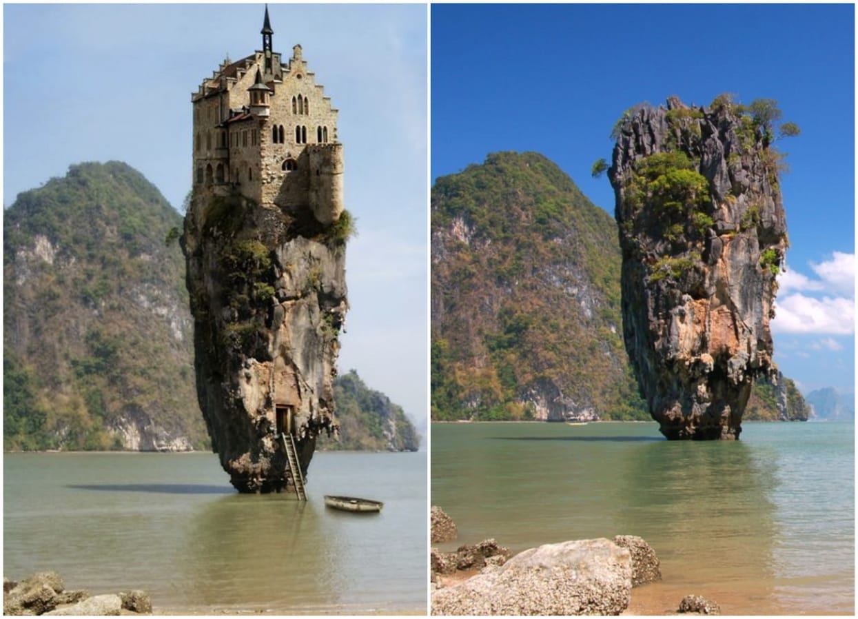 Fact Check: Viral Photo of 'Castle Built on Rock' Is Just a ...