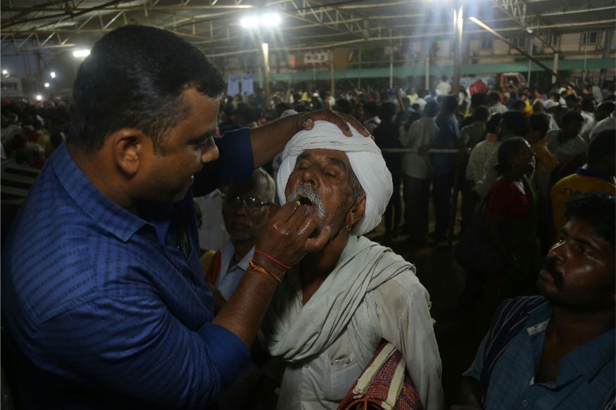 Annual Fish Prasadam in Hyderabad Thousands Swallow Live Fish to Cure