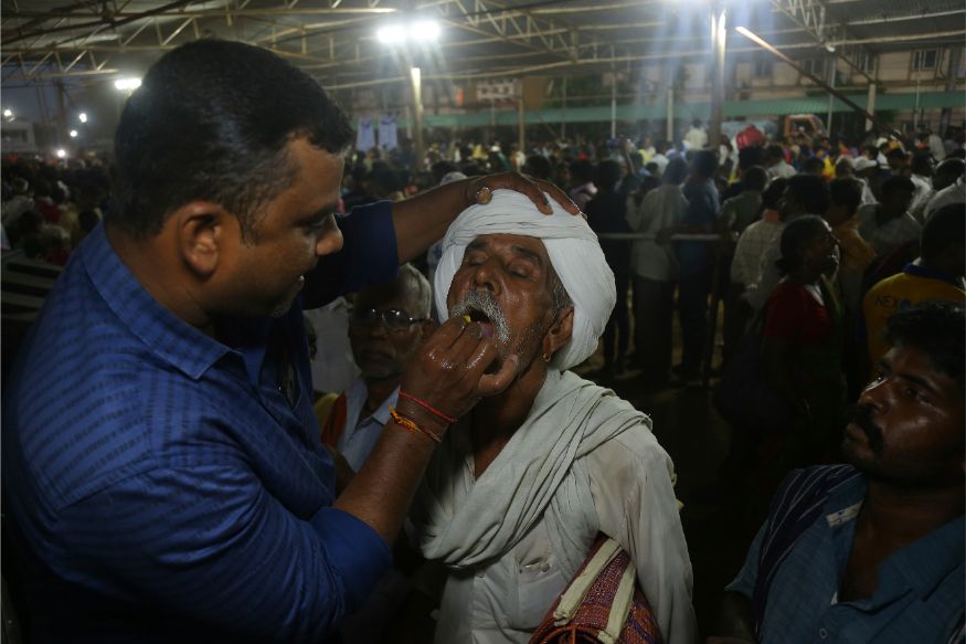 Annual Fish Prasadam in Hyderabad Thousands Swallow Live Fish to Cure