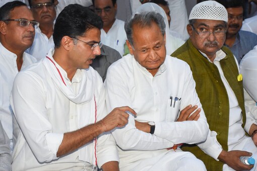 File photo of Rajasthan Chief Minister Ashok Gehlot with state Congress Committee president and Deputy CM Sachin Pilot.