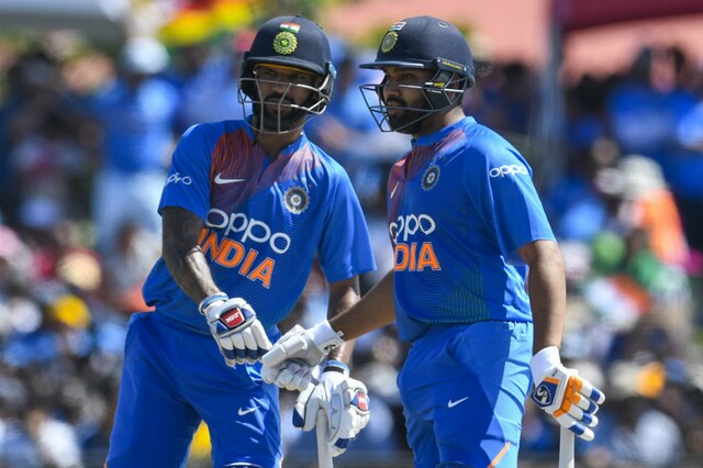 Shikhar Dhawan (left) and Rohit Sharma. (Pic: AFP)
