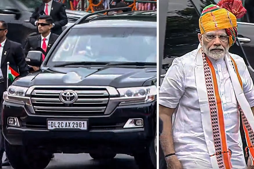 PM Modi Arrives at Red Fort in Land Cruiser SUV, Ditches Range Rover