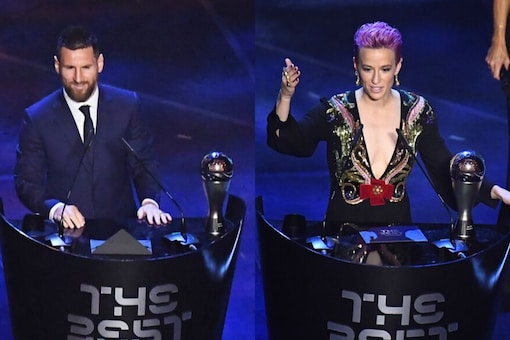 Lionel Messi (L) and Megan Rapinoe won the top honours at FIFA The Best Awards. (Photo Credit: Reuters)