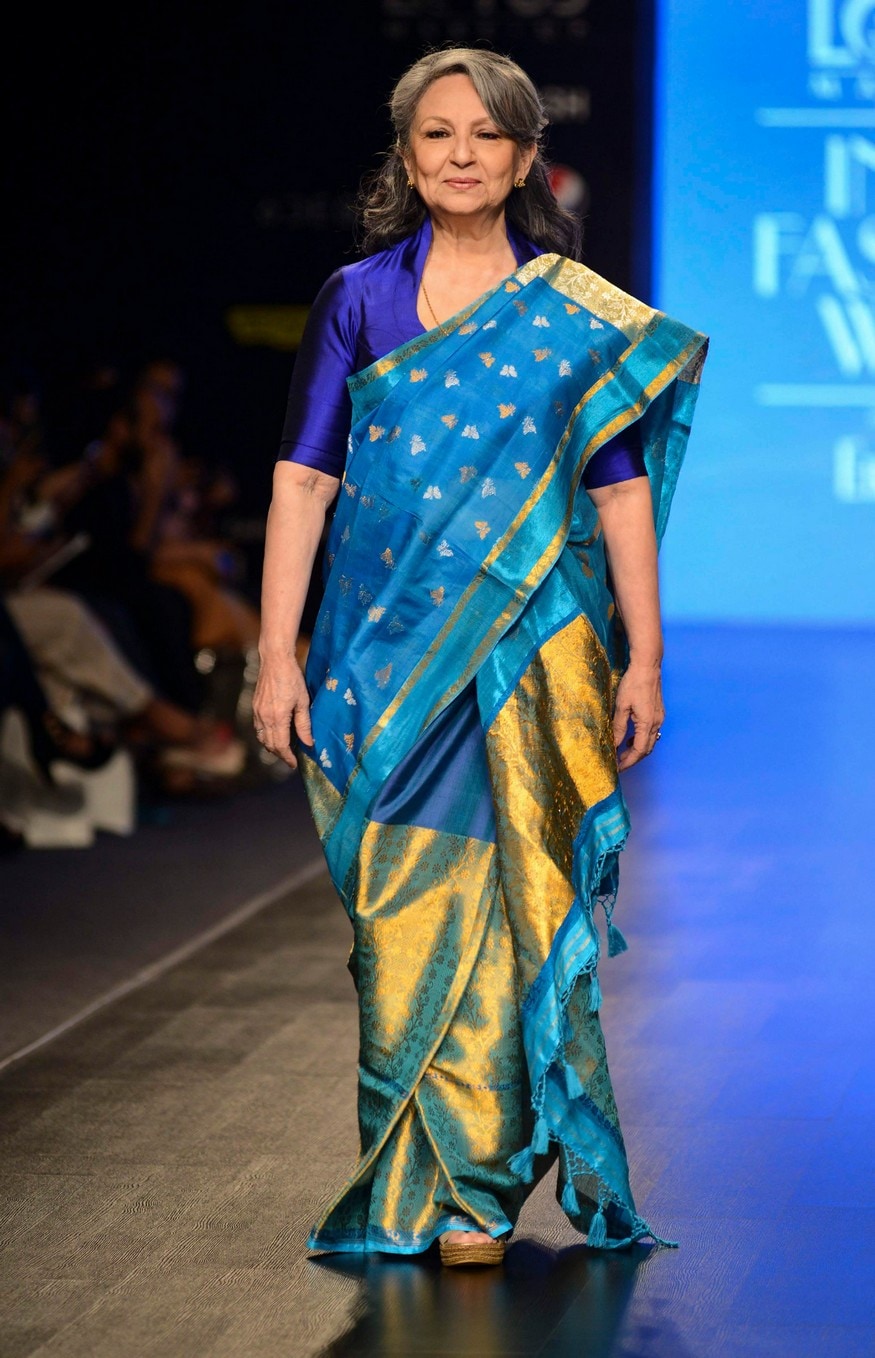 ramp walk in traditional dress