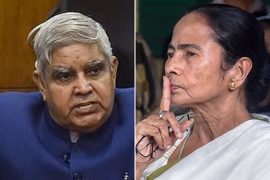 File photos of West Bengal Governor Jagdeep Dhankhar and Chief Minister Mamata Banerjee.