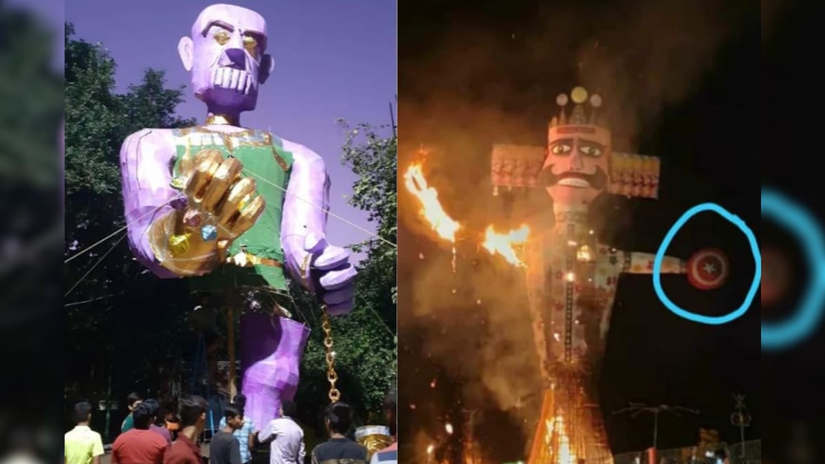 Avengers-Themed Ravana up in Flames as Marvel Makes Its Way into ...