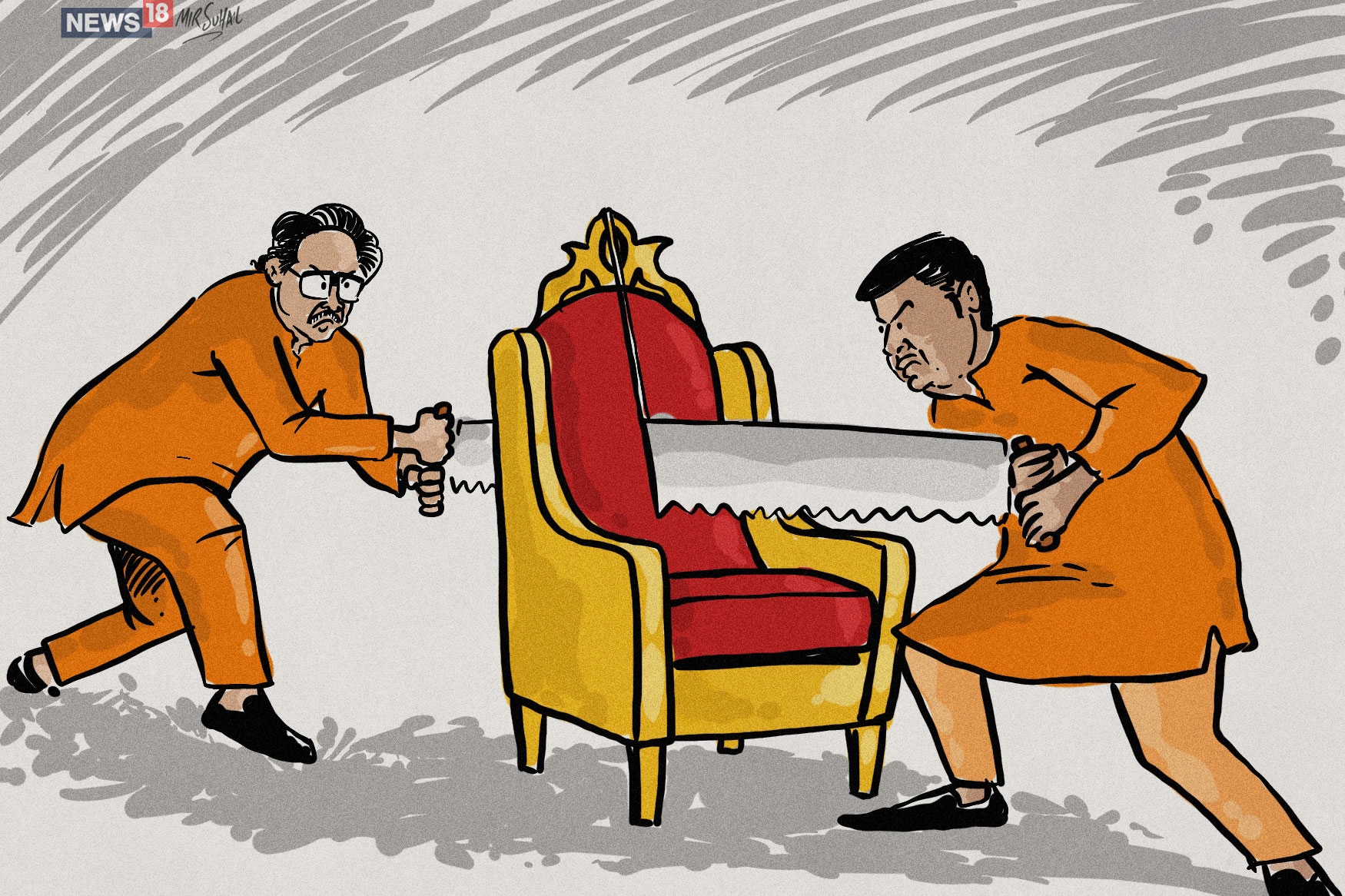 Image result for fadnavis uddhav cartoon