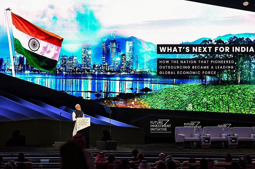 Narendra Modi in Saudi Arabia LIVE Updates: In FII Address, PM Reiterates India’s Aim of $5 Trillion-Economy - News18