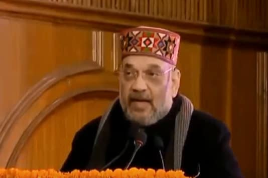 Home Minister Amit Shah speaking in Shimla. Home Minister Amit Shah speaking in Shimla.