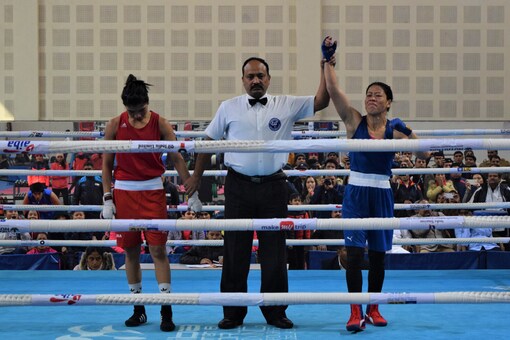 Mary Kom defeated Nikhar Zareen in Olympic Qualifiers trial. (Photo Credit: BFI)