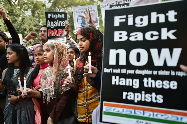 Protests against the rape and murder case in Telangana