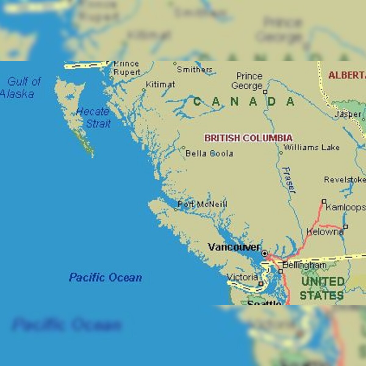 British Columbia Coast Map Earthquake Of 6.3 Magnitude Strikes Spot Off Coast Of British Columbia