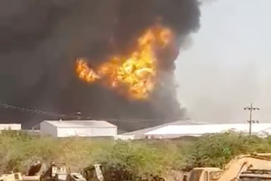 Smoke billows at a ceramics factory after an explosion in Khartoum. (Reuters) Smoke billows at a ceramics factory after an explosion in Khartoum. (Reuters)