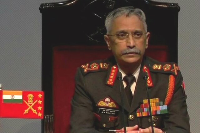 Army Chief General Manoj Mukund Naravane during a press conference on Saturday