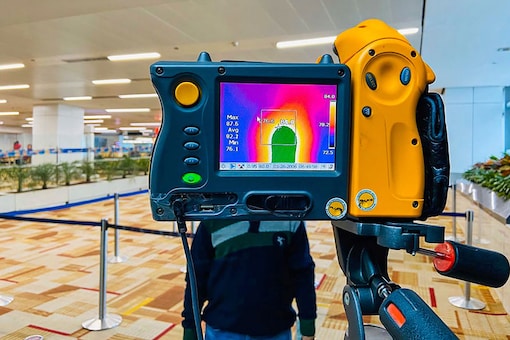 A thermal screeening device for passengers arriving in India from China including Hong Kong in view of outbreak of Novel coronavirus (CoV) in China, at T3 of IGi airport in New Delhi. (Image: PTI)