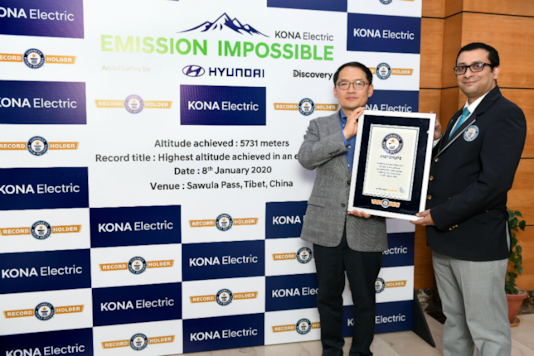 Hyundai Kona Electric World Record. (Image source: Hyundai) Hyundai Kona Electric World Record. (Image source: Hyundai)