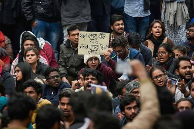 File image of JNU students protesting. 