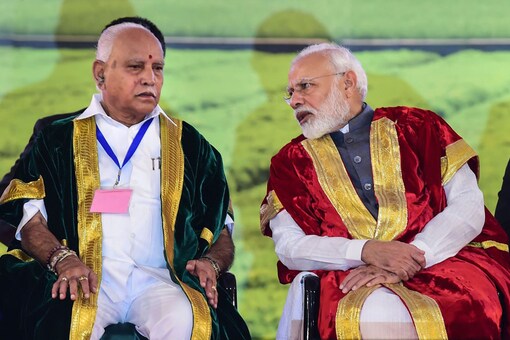 PM Narendra Modi with Karnataka Chief Minister B S Yediyurappa during the inauguration of 107th Indian Science Congress at the University of Agricultural Sciences, in Bengaluru. (Image: PTI)