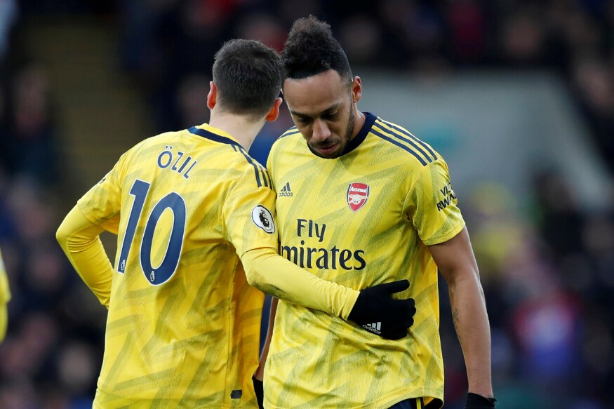 Premier League: Aubameyang Scores But Sees Red Card as Arsenal Draw With Crystal Palace