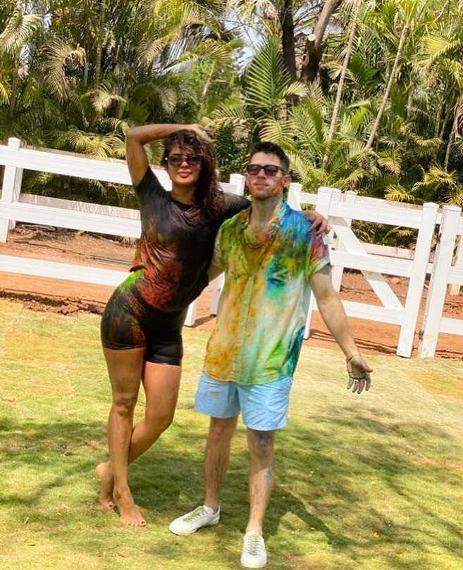 Actress Priyanka Chopra took to Instagram to share a colourful Holi picture with husband Nick Jonas from their recent trip to India. The couple, who recently went back to the USA celebrated Nick Jonas' first Holi in Mumbai and Pune. (Image: Instagram)