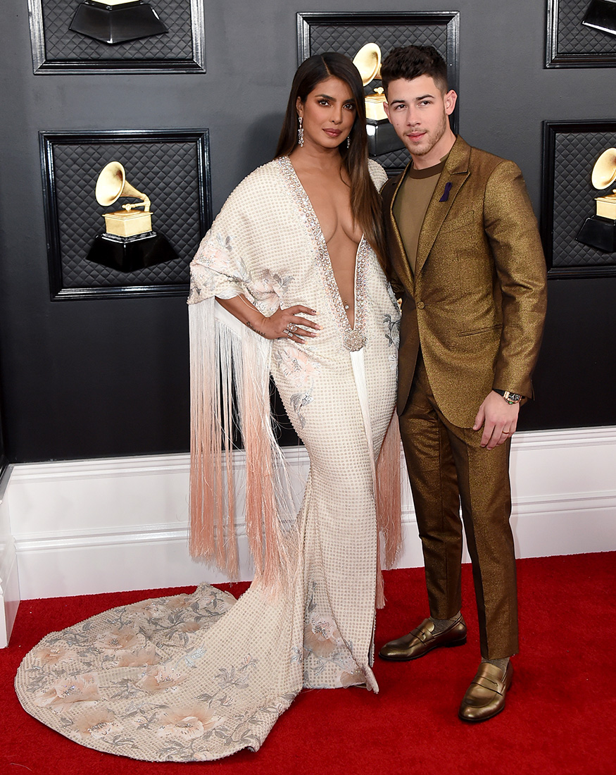  Priyanka Chopra and Nick Jonas pose together as they arrive for the 62nd annual Grammy Awards at the Staples Center in Los Angeles. (Image: AP)
