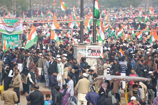 An Anti-CAA protest at the Clock Tower in Lucknow. (File photo)