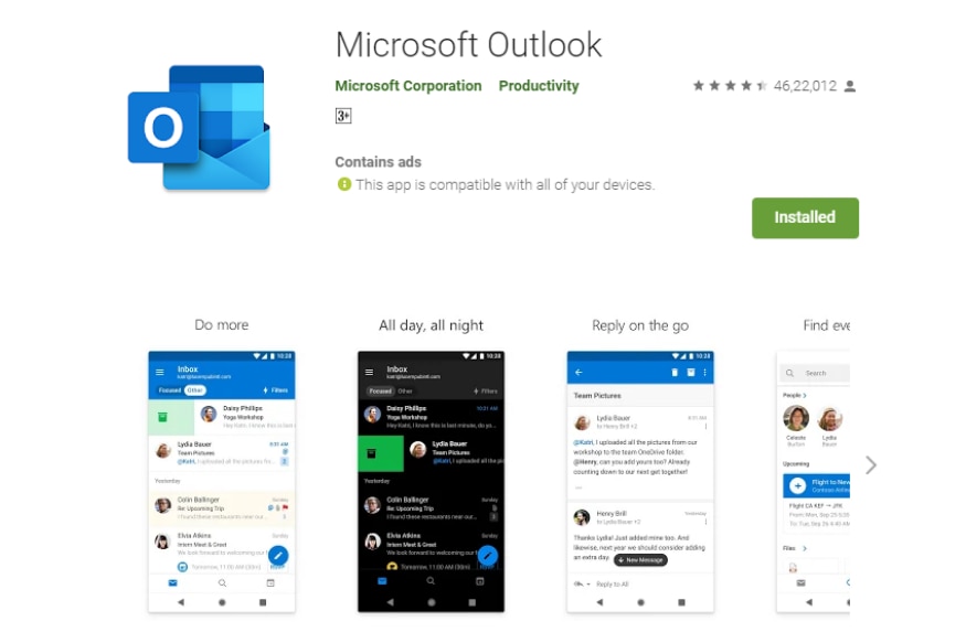 Microsoft Outlook Crosses 100 Million Downloads On Google Play Store