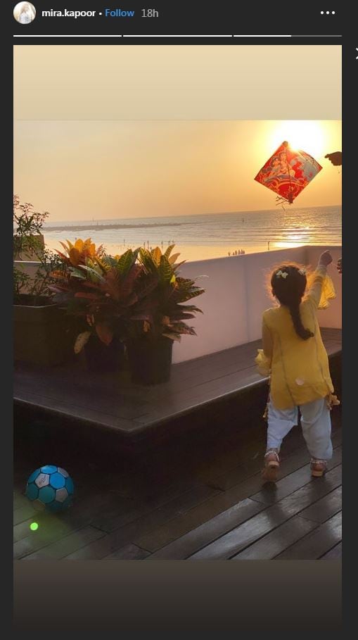 Mitha Rajpot Mira Rajput Shares Adorable Picture of Daughter Misha Flying Kite on ...