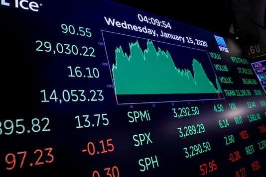 A screen displays the Dow Jones Industrials Average after the close on the floor at the New York Stock Exchange (NYSE) in New York, U.S., January 15, 2020 (Reuters)