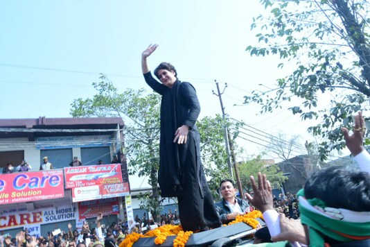 Congress leader Priyanka Gandhi in Azamgarh on Wednesday. Congress leader Priyanka Gandhi in Azamgarh on Wednesday.