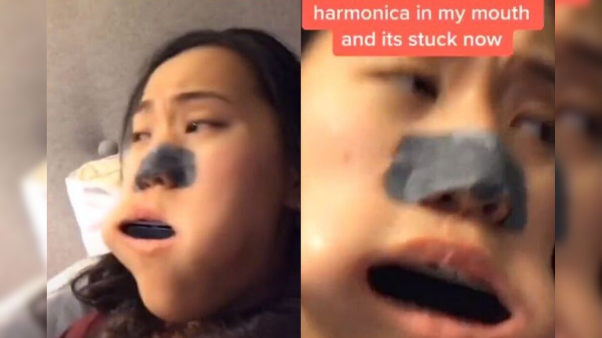 TikTok Video Shows Harmonica Stuck inside Woman's Mouth, Plays