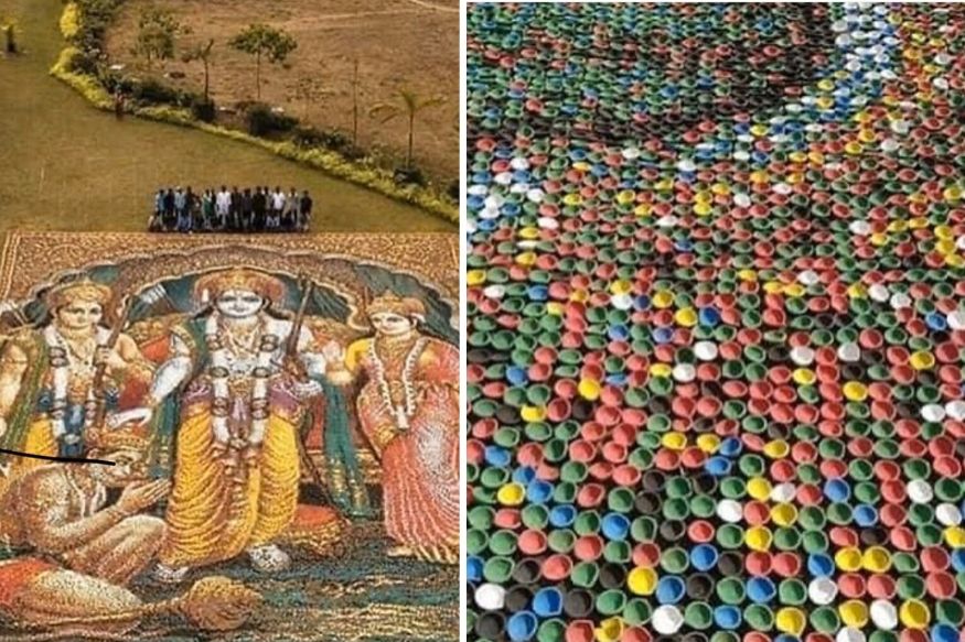 Portrait of Lord Ram Made with 2 Lakh Diyas Sets a New World Record