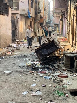 File photo of a riot-hit lane in Delhi. 