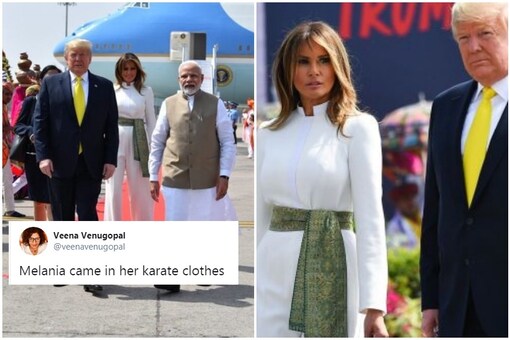 Donald and Melania Trump's wardrobe choices on first India visit became the talk of Twitter | Credit: Twitter/AFP