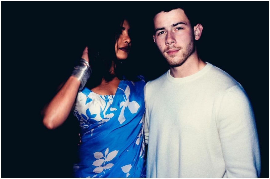  Priyanka Chopra stole hearts by sharing a picture of herself in a stunning blue saree. Priyanka took to Instagram to share a beautiful picture and mentioned that she felt like wearing a saree. (Image: Instagram)