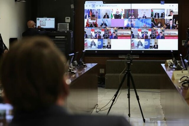 The G-20 summit held via video conference on Thursday  to discuss the coronavirus outbreak and its economic impacts. (Reuters)