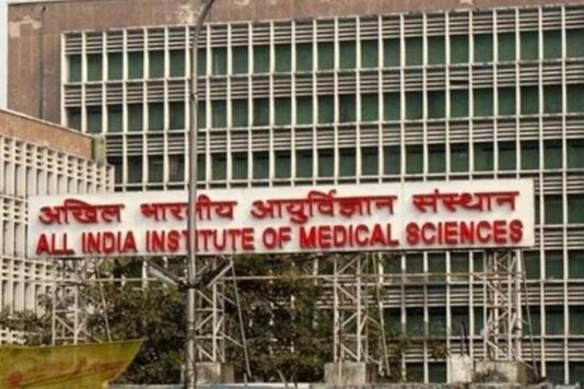 A view of AIIMS building in New Delhi. 