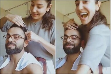 Assamese Beauty Parlor Porn Video - Anushka Sharma Gives Haircut to Virat Kohli With Kitchen Scissors ...