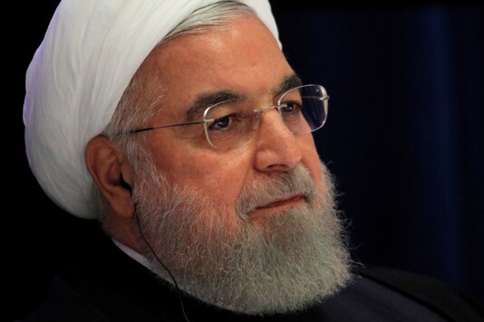 FILE PHOTO: Iranian President Hassan Rouhani speaks at a news conference on the sidelines of the United Nations General Assembly in New York, U.S., September 26, 2019. REUTERS/Brendan Mcdermid/File Photo