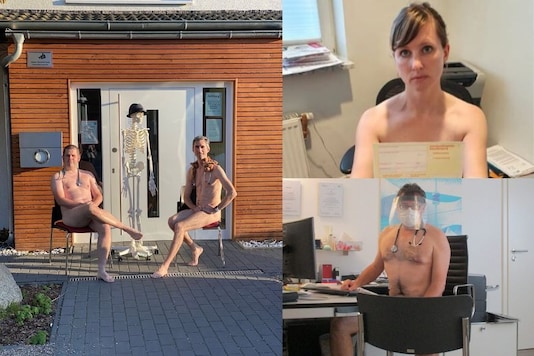 German doctors pose naked to protest the shortage of PPE in their fight against the coronavirus pandemic. 
(Image courtesy: https://www.blankebedenken.org/)