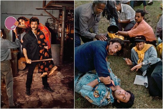 Anil Kapoor and Sridevi (L), Dev Anand (R)