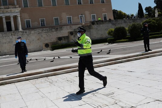 A Police officer wearing a protective face mask in Athens, Greece. (Representational photo: Reuters)