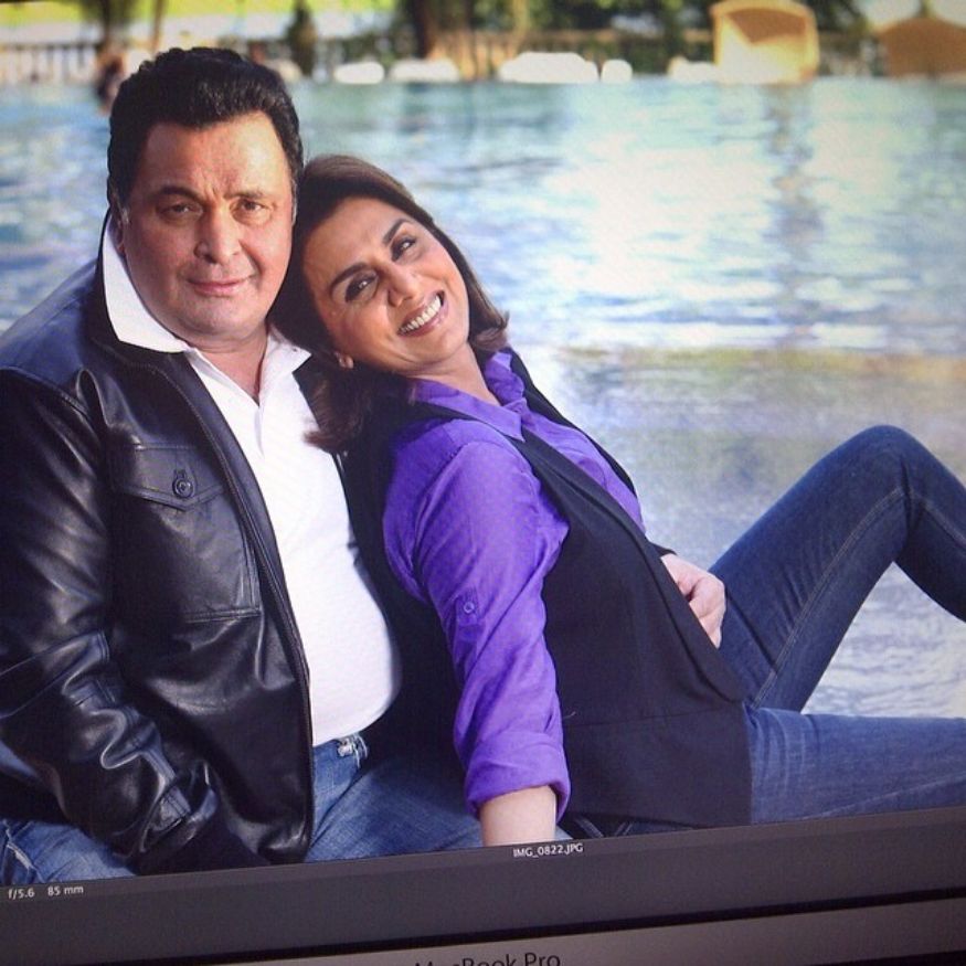 Rishi Kapoor and Neetu Singh pose together during a photoshoot. (Image: Instagram)