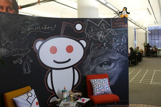 A Reddit mascot is shown at the company's headquarters in San Francisco, California. (Image Source: Reuters)